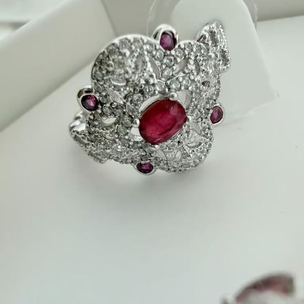 Beautiful Ruby Hoops - Picture 2 of 4